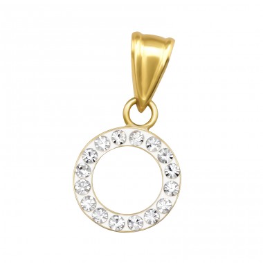 Circle with Crystal stones - 925 Sterling Silver Pendants With Zirconia Stones A4S48578