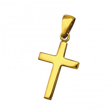 Golden Cross - 925 Sterling Silver Pendants Without Stones A4S37568