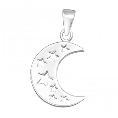 Moon And Stars - 925 Sterling Silver Pendants without stones A4S44343