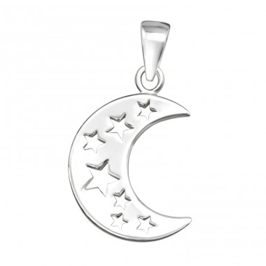 Moon And Stars - 925 Sterling Silver Pendants without stones A4S44343