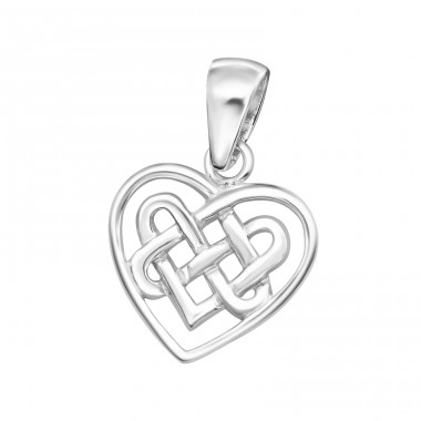 Celtic Heart - 925 Sterling Silver Pendants Without Stones A4S44363