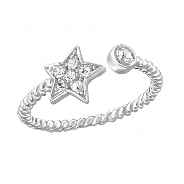 Star - 925 Sterling Silver Rings with stones A4S17203