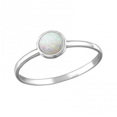 Round Opal - 925 Sterling Silver Rings with stones A4S25319