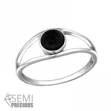 Double Line - 925 Sterling Silver Rings with stones A4S30669