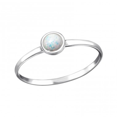 Round Ring with stone - 925 Sterling Silver Rings With Stones A4S33922