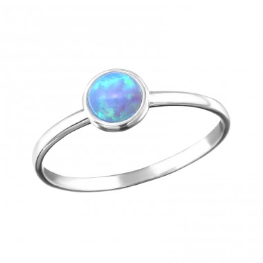 Round Opal - 925 Sterling Silver Rings with stones A4S35815