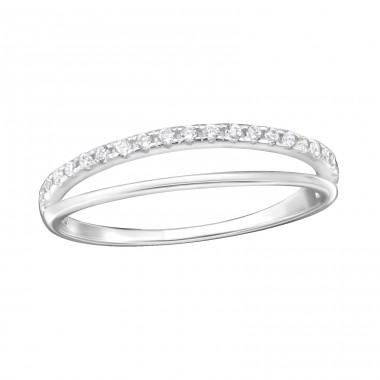 Double - 925 Sterling Silber Ringe mit Zirkonia A4S36175