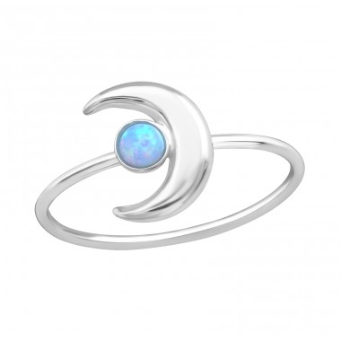 Moon "Azure" Opal - Sterling Silber 925 Ringe mit Zirkon A4S37178