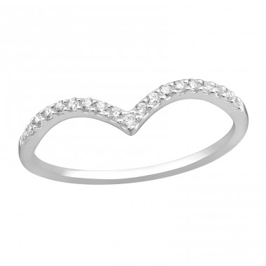 Heart - 925 Sterling Silver Rings with Zirconia stones A4S37403