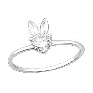 Rabbit - 925 Sterling Silver Rings with Zirconia stones A4S40174