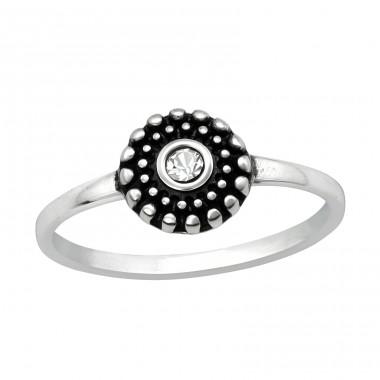 Round - 925 Sterling Silver Rings with Zirconia stones A4S40748