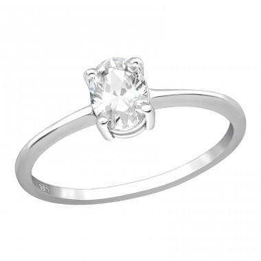 Solitaire - 925 Sterling Silver Rings with Zirconia stones A4S40929