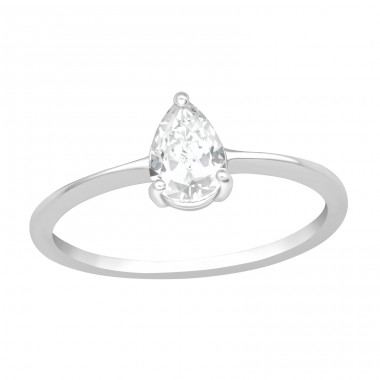 Pear - 925 Sterling Silver Rings with stones A4S40933