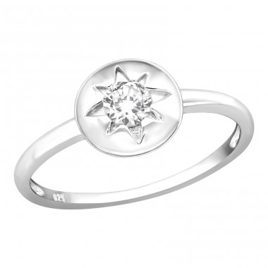 Stern mit Zirkon - Schmuck Silber 925 Ringe mit Zirkon A4S41384