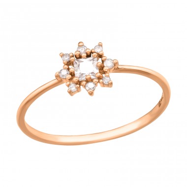 Rosegold sparkling star - 925 Sterling Silver Rings With Zirconia Stones A4S41729