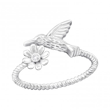 Flower And Bird - 925 Sterling Silver Rings with stones A4S43590