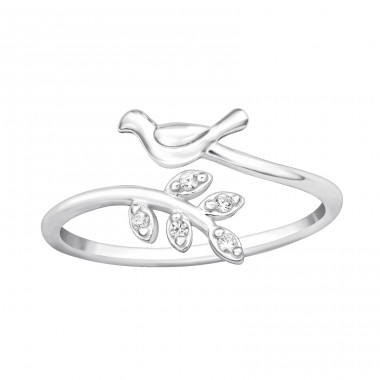 Dove & Olive branch - 925 Sterling Silver Rings With Stones A4S45953