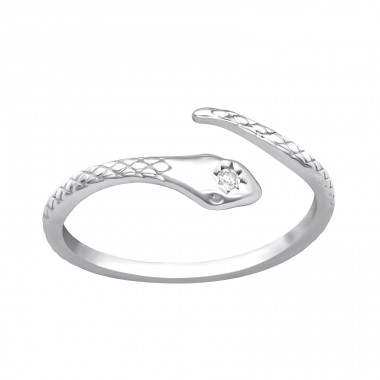 Open Snake - 925 Sterling Silber Ringe mit Steinen A4S46154