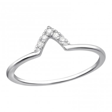 V Shape Stackable ring  - 925 Sterling Silver Rings With Stones A4S46239