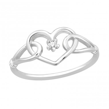 Heart tightened from both sides - 925 Sterling Silver Rings With Stones A4S46383