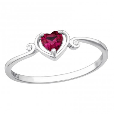 Heart with Zirconia - 925 Sterling Silver Rings With Stones A4S46474