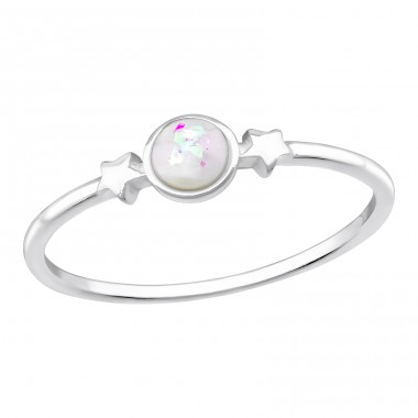 Opal with two stars - 925 Sterling Silver Rings With Stones A4S46817