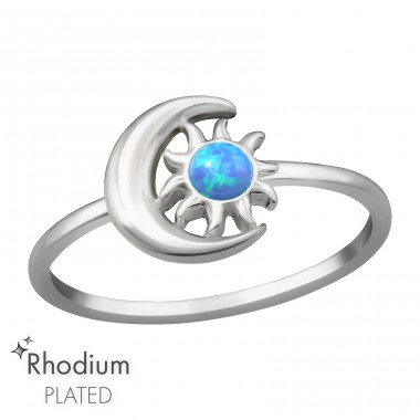 Sun & Moon with Opal - 925 Sterling Silver Rings With Stones A4S47141