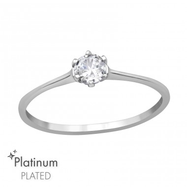 Solitaire with Zirconia - 925 Sterling Silver Rings With Stones A4S47145