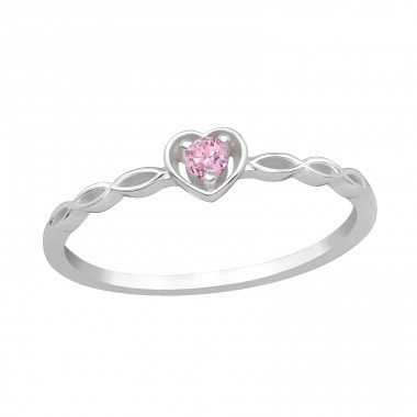 Heart with Zirconia - 925 Sterling Silver Rings With Stones A4S47805