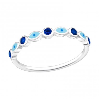 Evil Eye with stones - 925 Sterling Silver Rings With Stones A4S47914