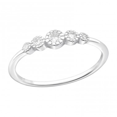 Round with zirconia - 925 Sterling Silver Rings With Stones A4S47916