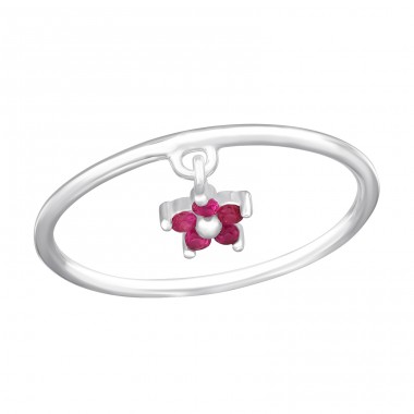 Flower with Zirconia - 925 Sterling Silver Rings With Stones A4S48232