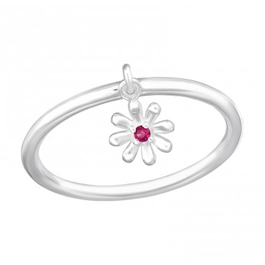 Flower with cubic Zirconia - 925 Sterling Silver Rings With Stones A4S48233