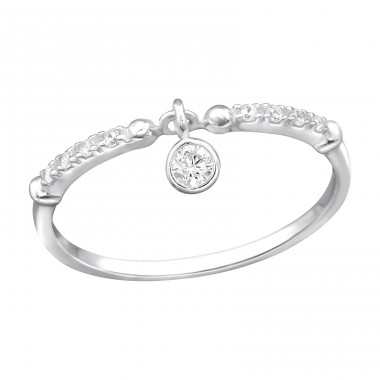 Circle with zirconia - 925 Sterling Silver Rings With Stones A4S48234