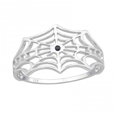 Spider Web with Zirconia - 925 Sterling Silver Rings With Stones A4S48378