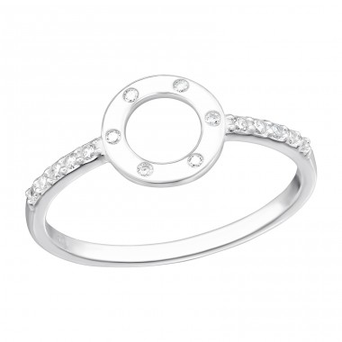 Open Circle - 925 Sterling Silver Rings with stones A4S48648