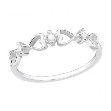 Hearts - 925 Sterling Silver Rings with stones A4S48698