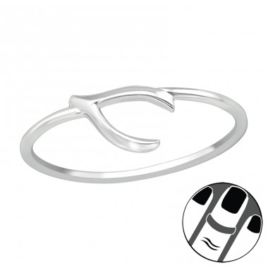 Wishbone - 925 Sterling Silver Midi Rings A4S19944