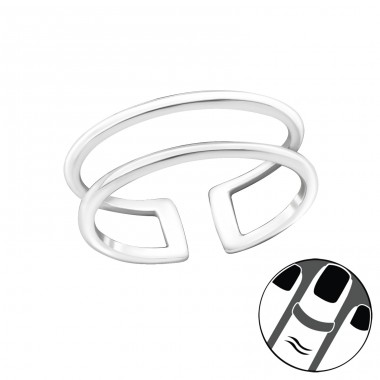 Line - 925 Sterling Silver Midi Rings A4S20730