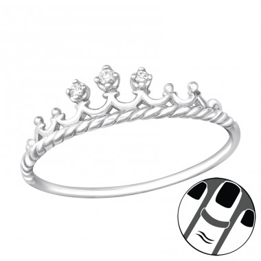 Crown - 925 Sterling Silver Midi Rings A4S28619