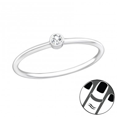 Round - 925 Sterling Silver Midi Rings A4S37102