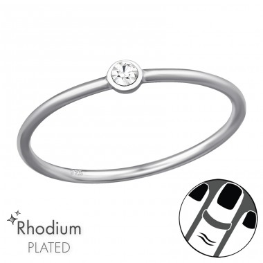 Midi-Ring mit Kristall - 925Er Silber Midi Ringe Für Fingergelenk A4S47491