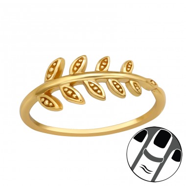 Golden Leaves - 925 Sterling Silver Midi Rings A4S47495