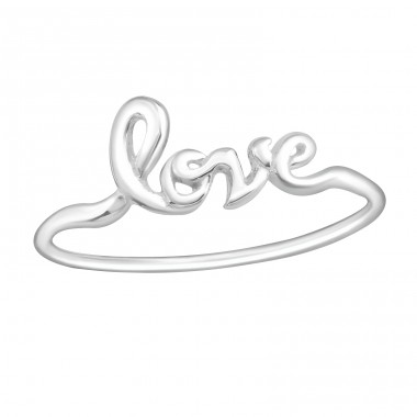 Love Lettering - 925 Sterling Silver Basic Rings A4S15383