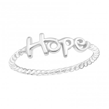 Hope Lettering - 925 Sterling Silver Basic Rings A4S15714