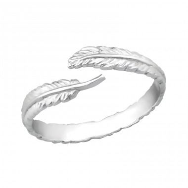 Open Leaf - 925 Sterling Silver Basic Rings A4S30516