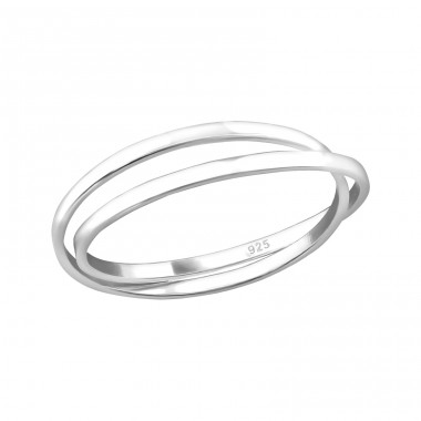 Crossed - 925 Sterling Silver Basic Rings A4S32007