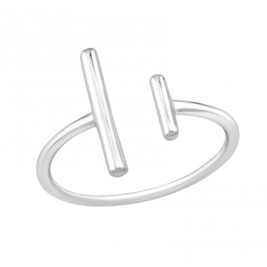 Doppelbar - 925er Silber Basic Ringe A4S32278