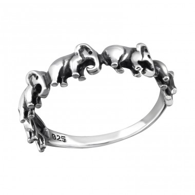 Elephant - 925 Sterling Silver Basic Rings A4S32300