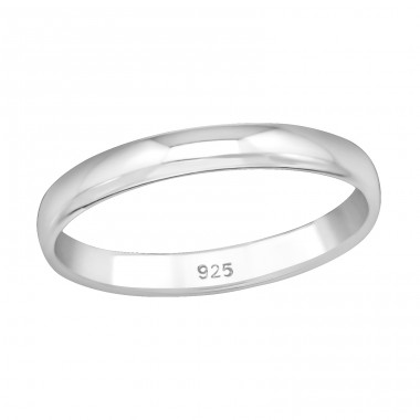 3mm Band - 925 Sterling Silver Basic Rings A4S34073